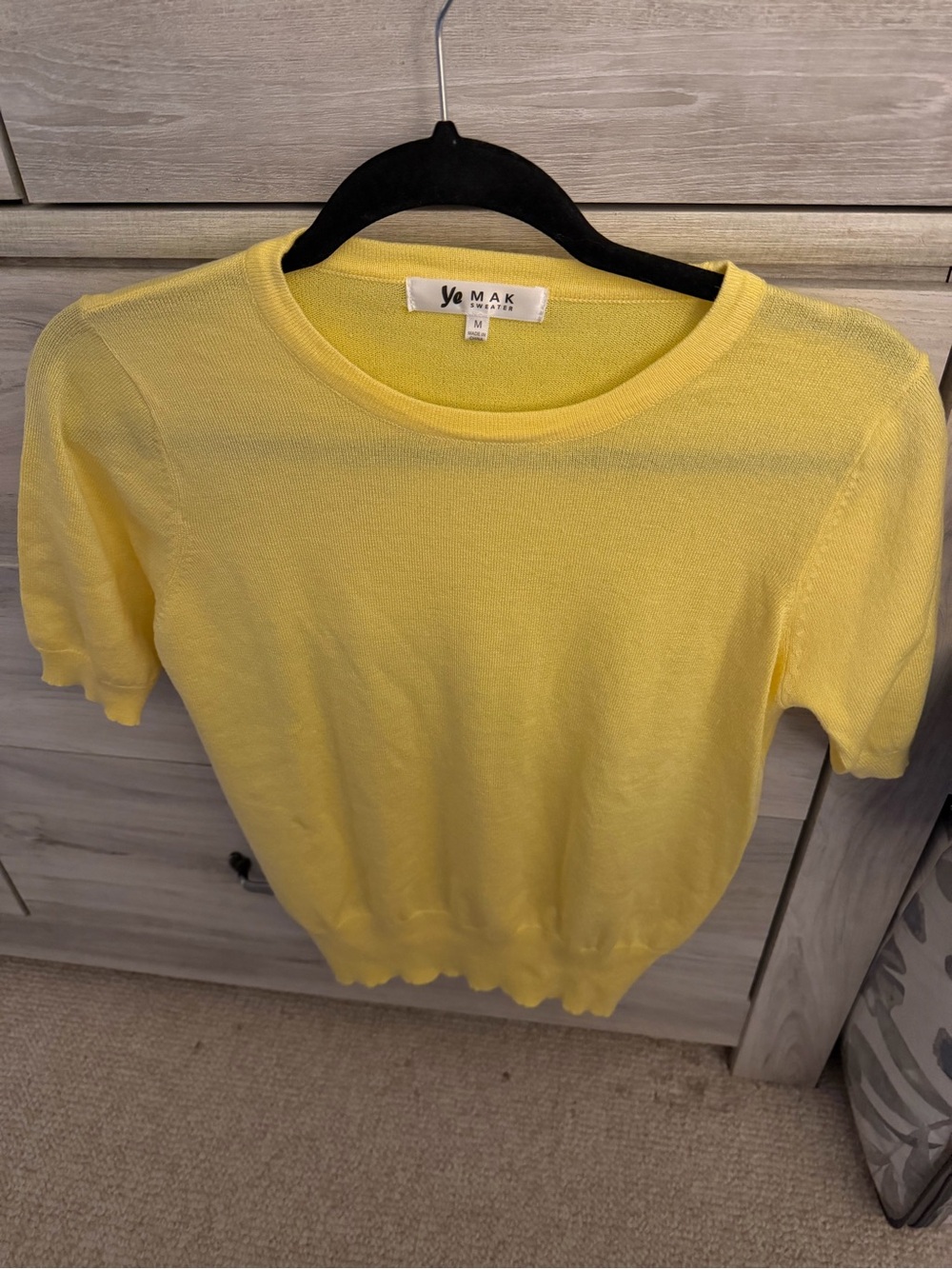Yellow Short-Sleeve Knit Top